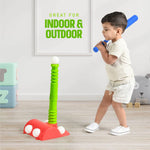 Play22 kids baseball set featuring adjustable green batting tee