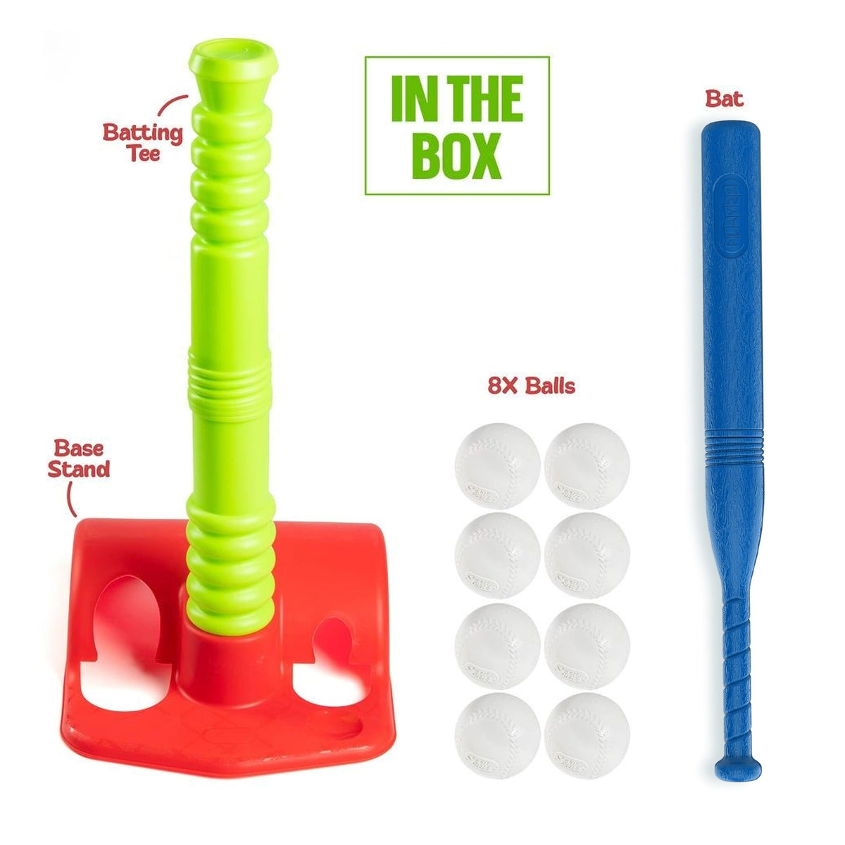 Toddler outdoor sports toy set with 8 large white balls