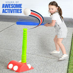 Close up of Play22 adjustable batting tee for kids 3-5