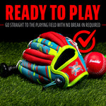 Close up of Franklin Sports baseball glove palm area