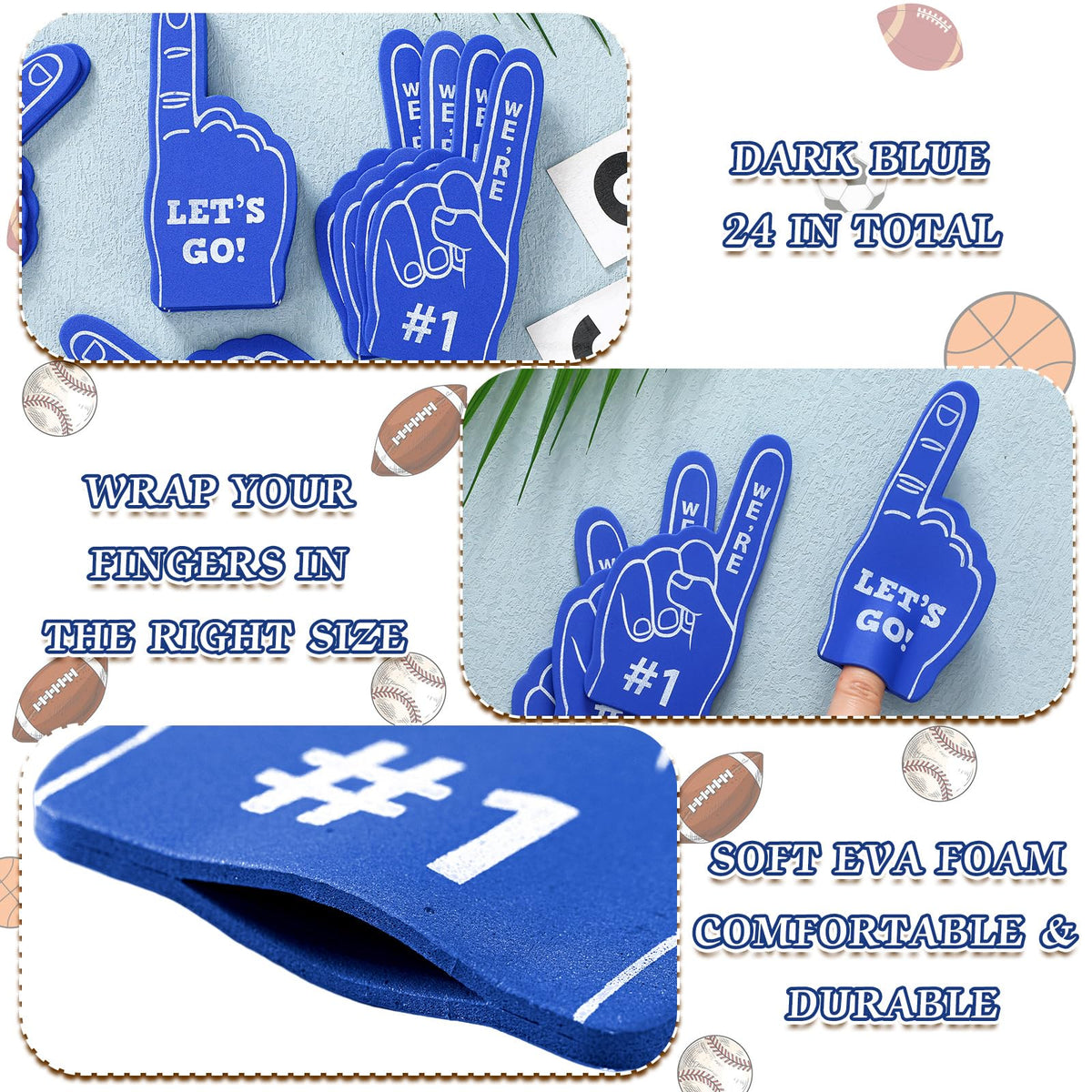 Close up of We Are Number 1 foam finger design