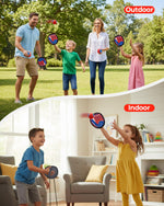 Family using Ladfar toss and catch set for beach outdoor fun