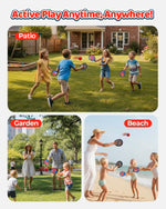 Ladfar toss and catch game set components laid out on a table