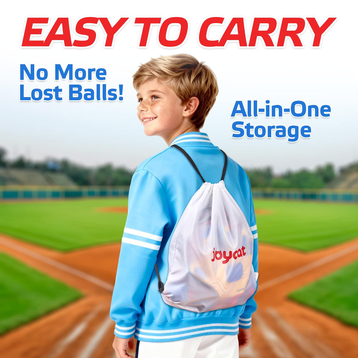 JoyCat toss and catch game components with storage bag