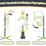 Surelect T-Ball set showing hanging ball mode for hand-eye coordination