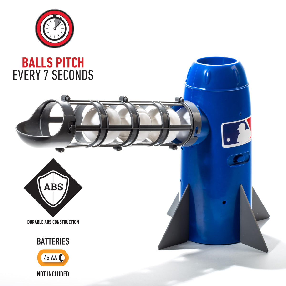 Detailed view of the 5-ball capacity baseball hopper