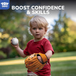 Six white practice baseballs for toddler sports training