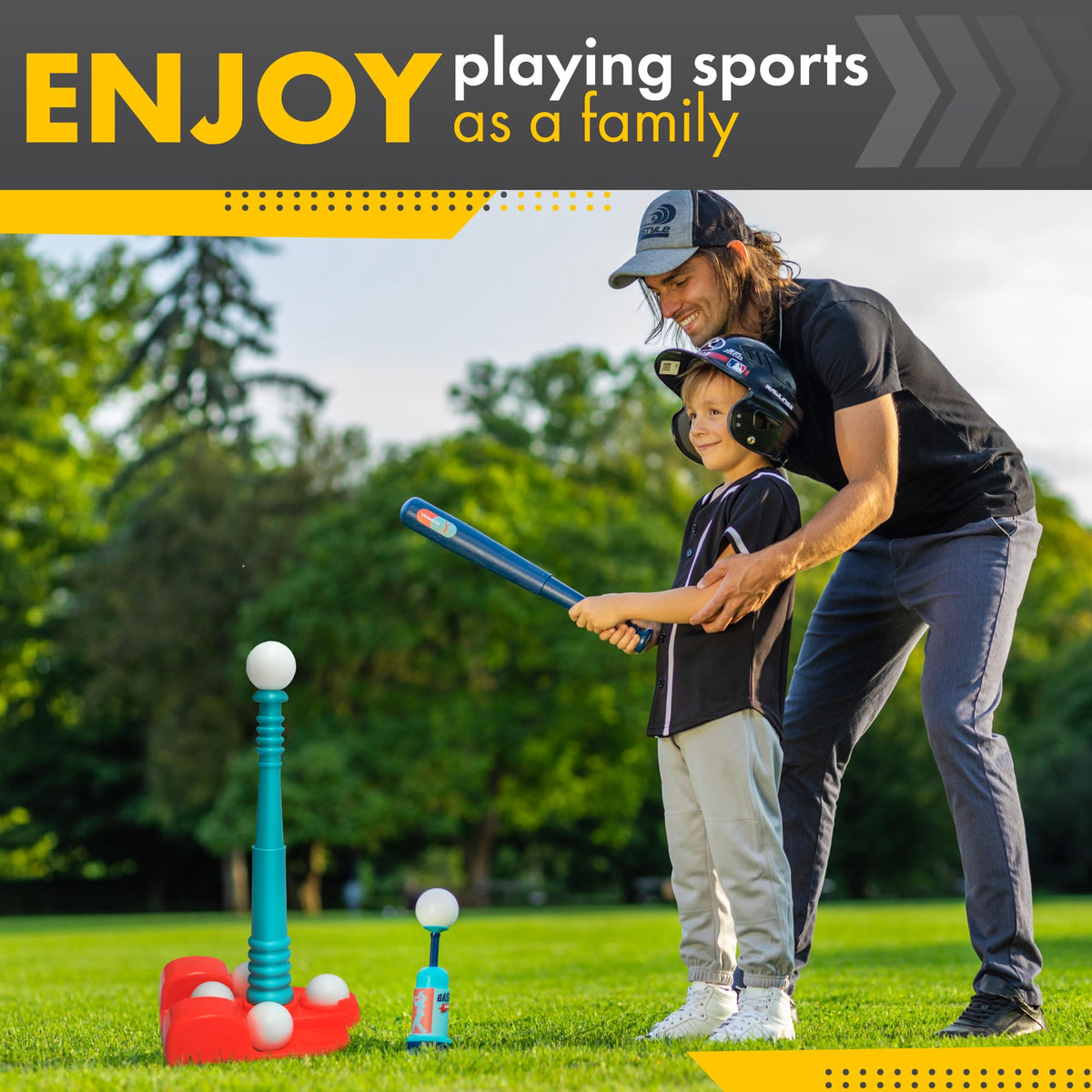 Child practicing with Tomleon toddler baseball bat