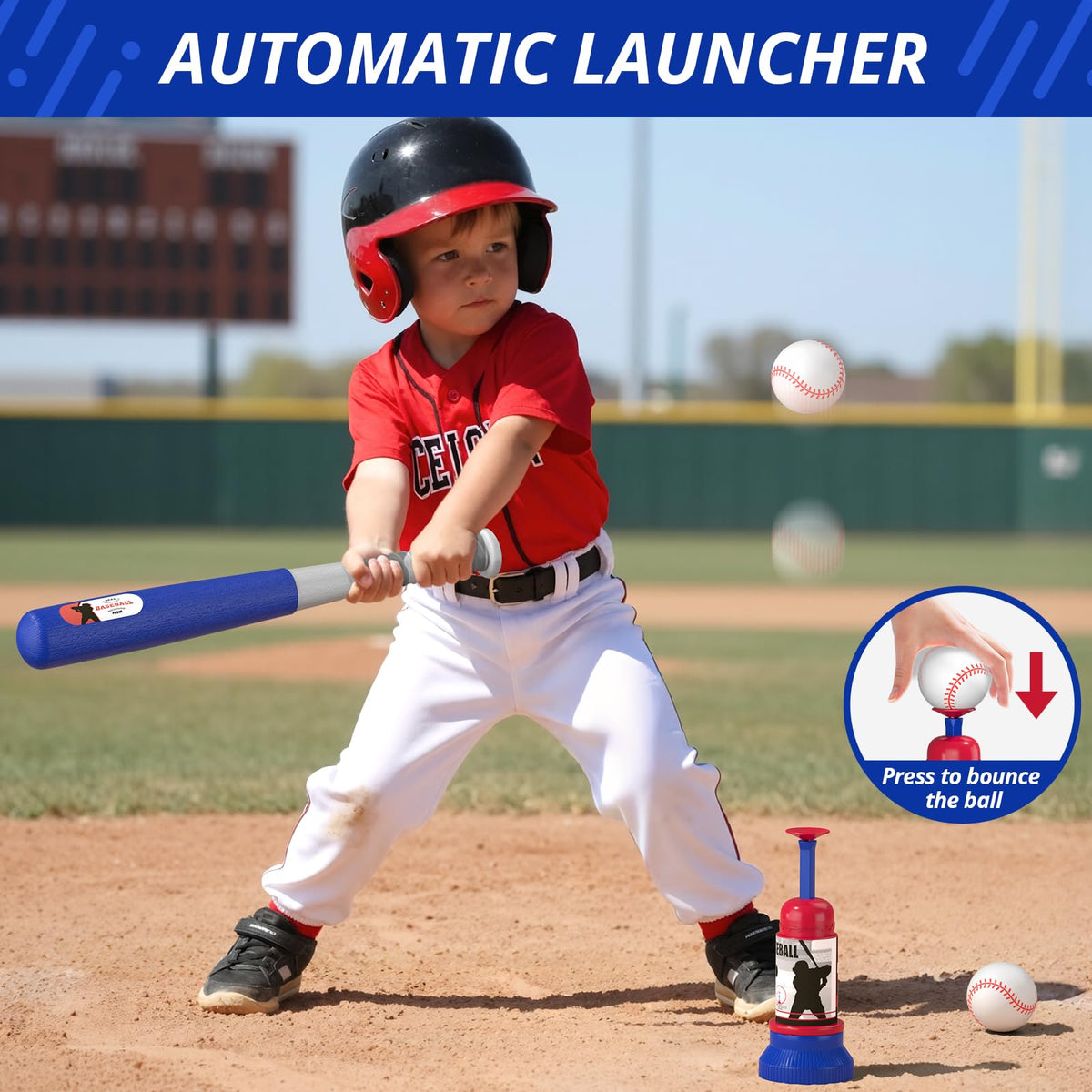 Hanging tee mode of HYES baseball set for toddlers