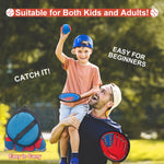 Children playing with Wedopro velcro catch paddles in backyard