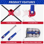 HYES 3-in-1 baseball set components including bat and softballs