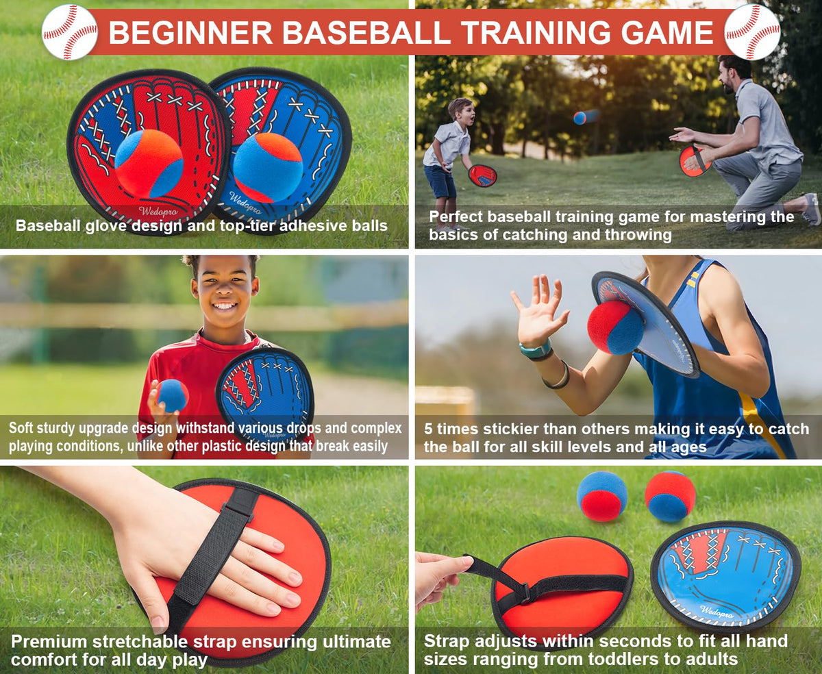 High grip velcro surface detail on blue and red paddles