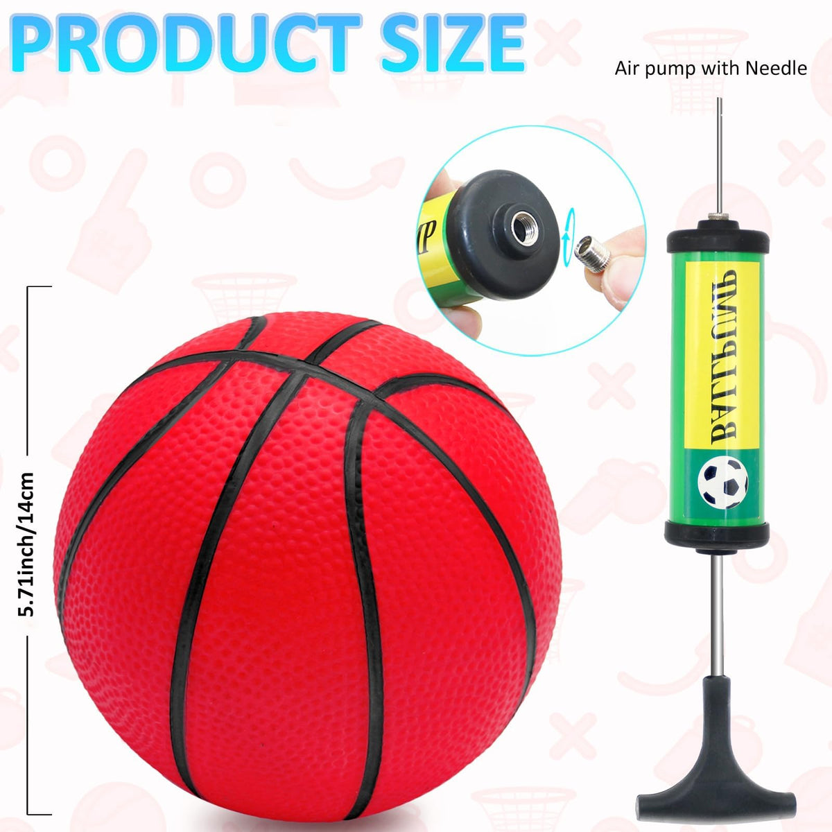 Oleitodh bulk mini basketballs with included air pump