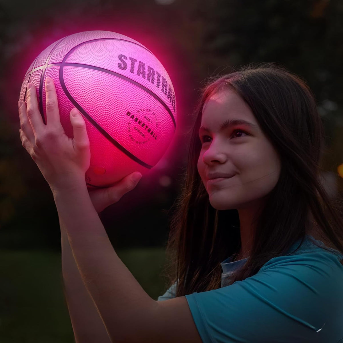 Close up of Tomleon LED basketball impact-activated sensor