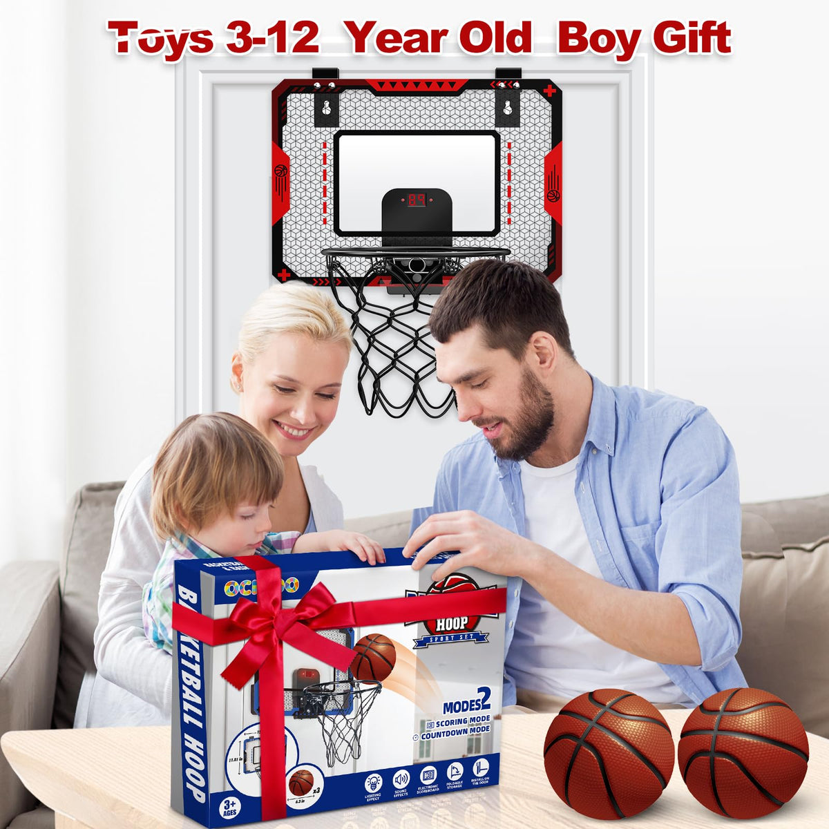Gmaophy basketball hoop mounted on bedroom door