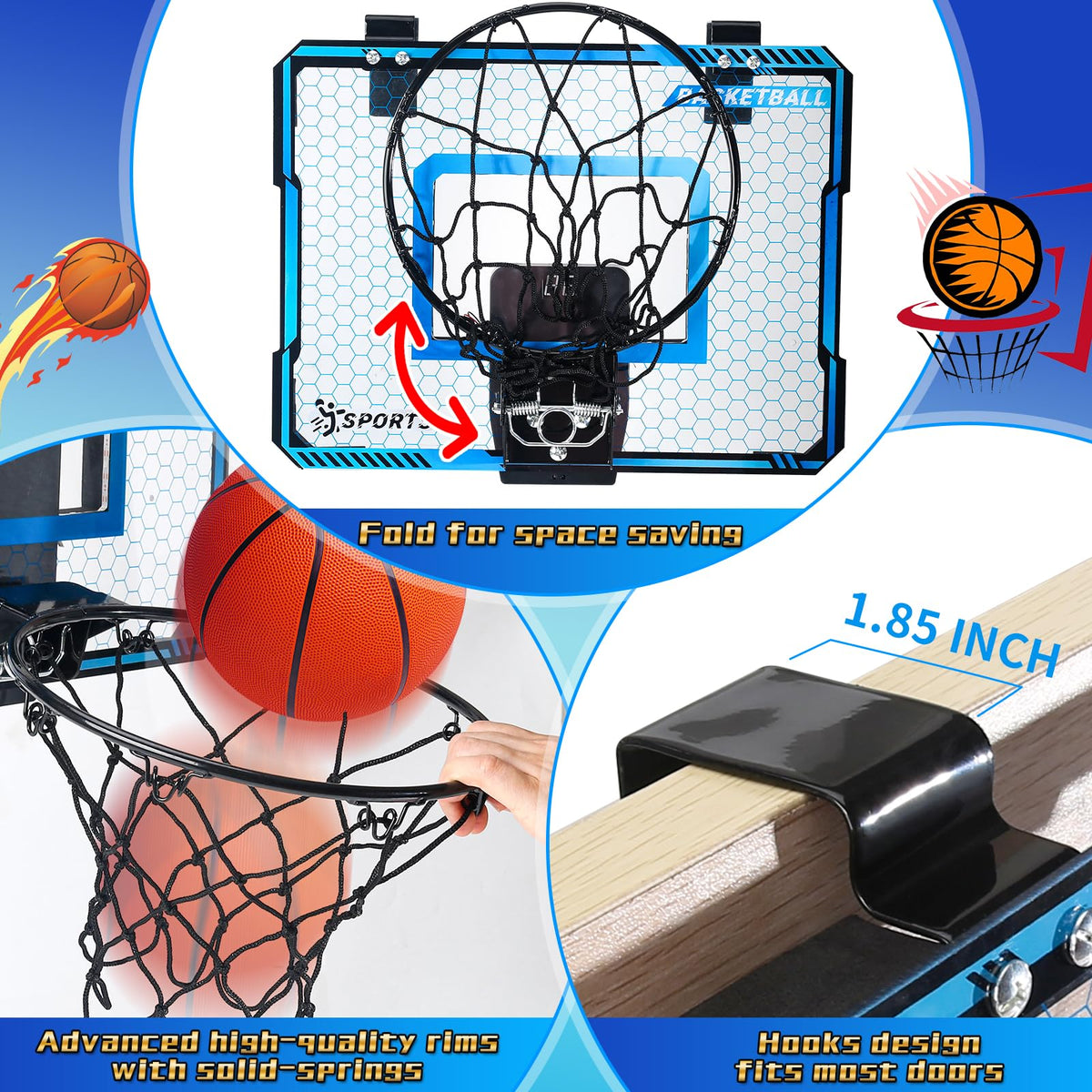 Electronic scoreboard detail on Gmaophy mini basketball hoop