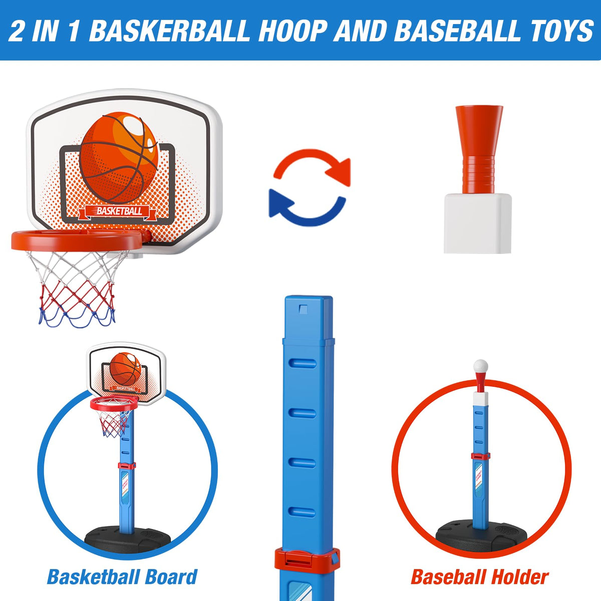 Blue and white Hyes sports set for indoor play
