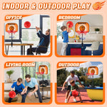Tabletop basketball hoop set including two mini rubber balls