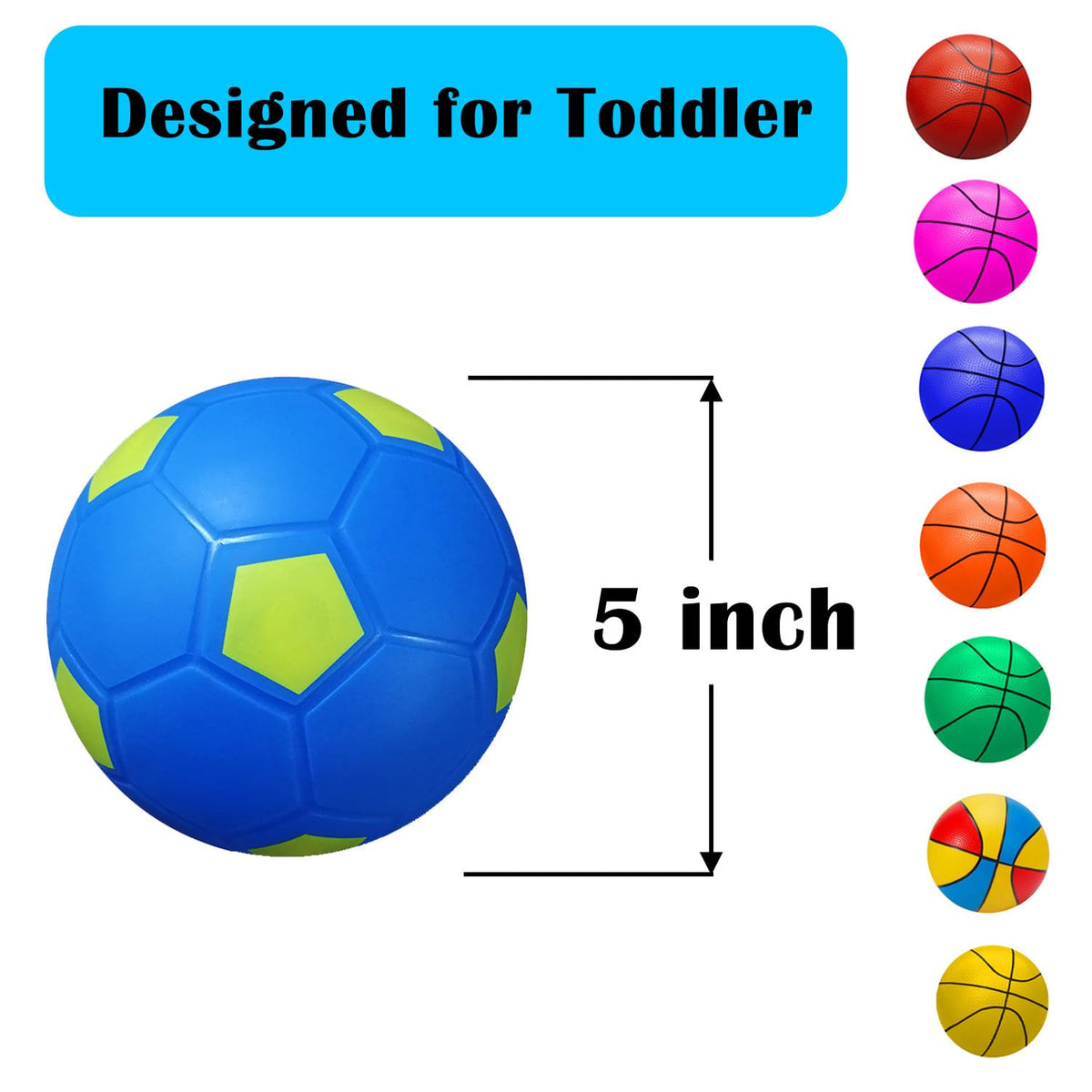 Abaji 5-inch rubber soccer ball for kids outdoor play