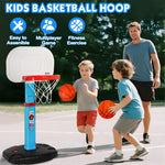 Child using Aokesi mini basketball hoop outdoors