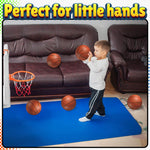 Child playing with PlayBolt mini basketball and hoop