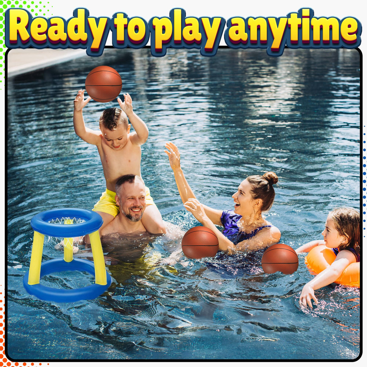 Mini basketball set for pool and outdoor play