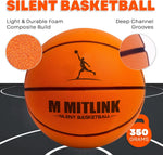 Close up of textured surface of M Mitlink quiet basketball