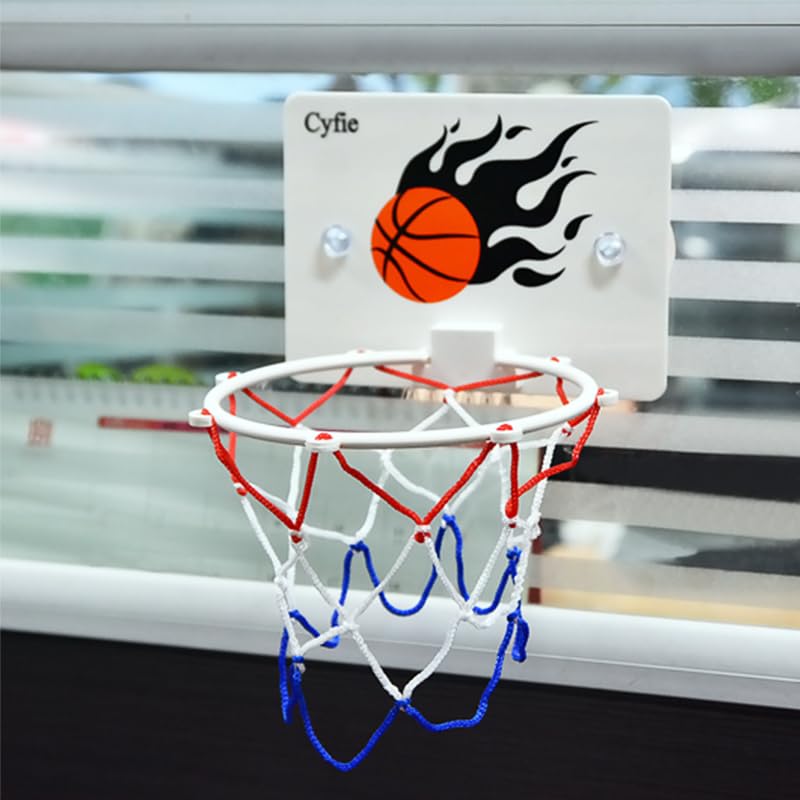 Toddler playing with Cyfie bathtub basketball toy