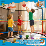 Full packaging contents of the five pack replacement mini basketballs for arcade games and indoor sports.