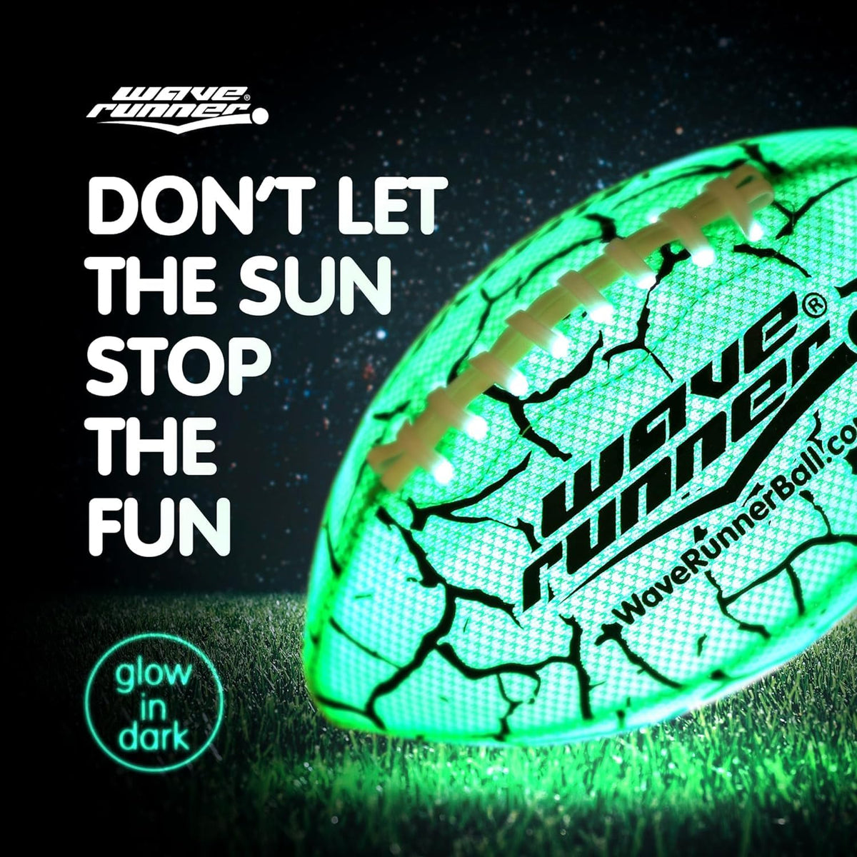 Wave Runner light up football waterproof exterior texture close up in a swimming pool