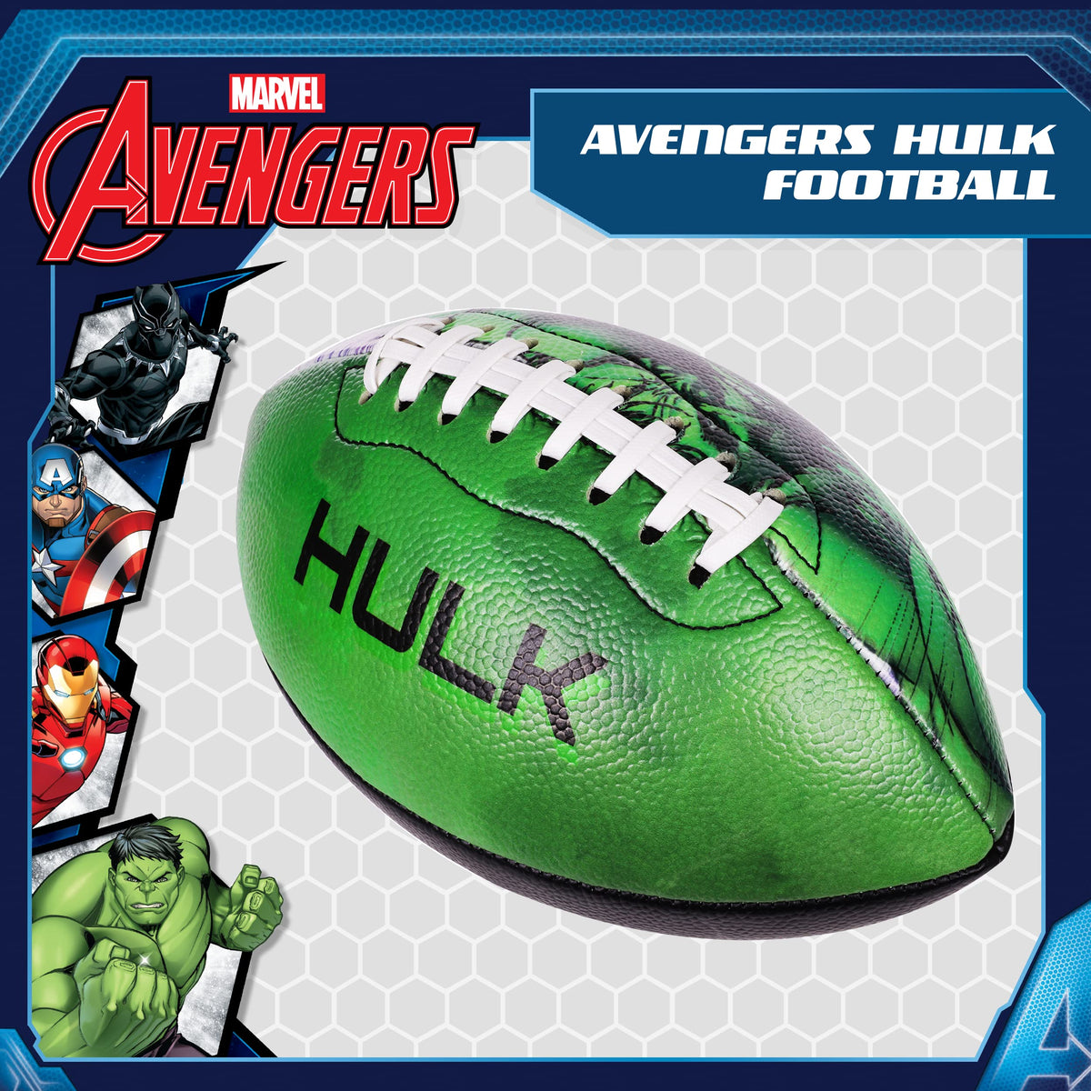 Side angle of the mini peewee size 5 American football highlighting the easy grip texture.