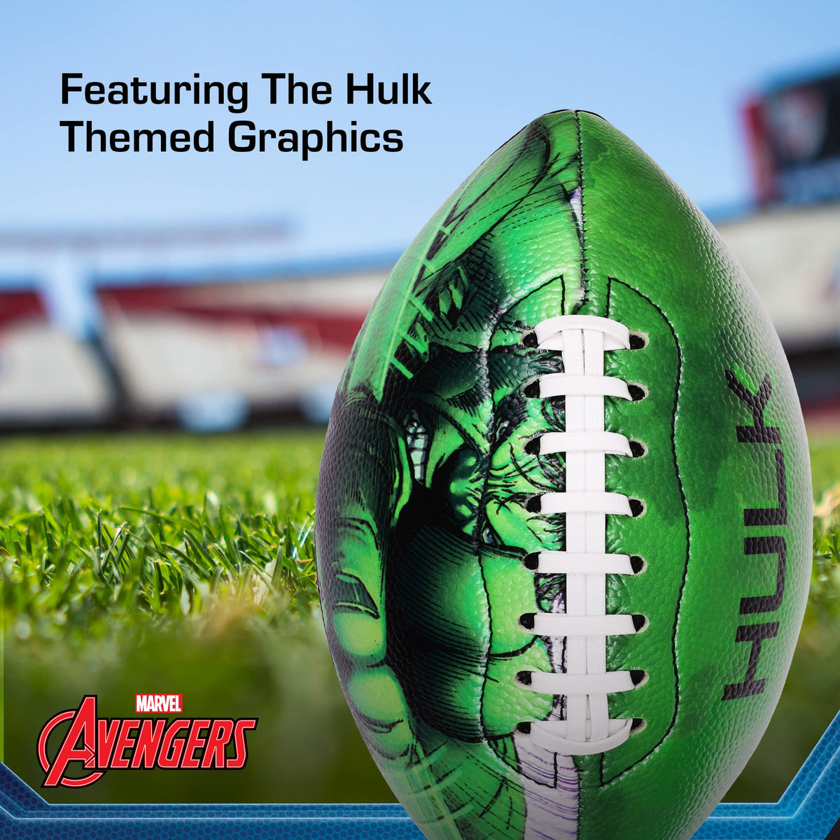 Capelli Sport Marvel Hulk junior football showing the air inflation valve mechanism.