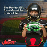 Packaging details of the officially licensed Marvel Hulk mini football for children.