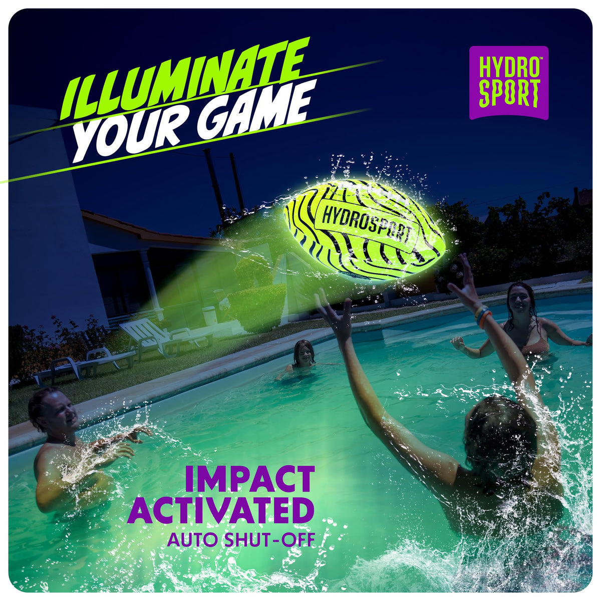 Teenagers playing catch with the impact activated light up football at the beach