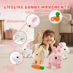 Close up of Suq bunny toy face and plush texture