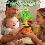 Qularlans interactive cactus toy with LED lights on