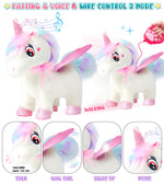 Soliehoo walking unicorn toy wearing tutu and wings