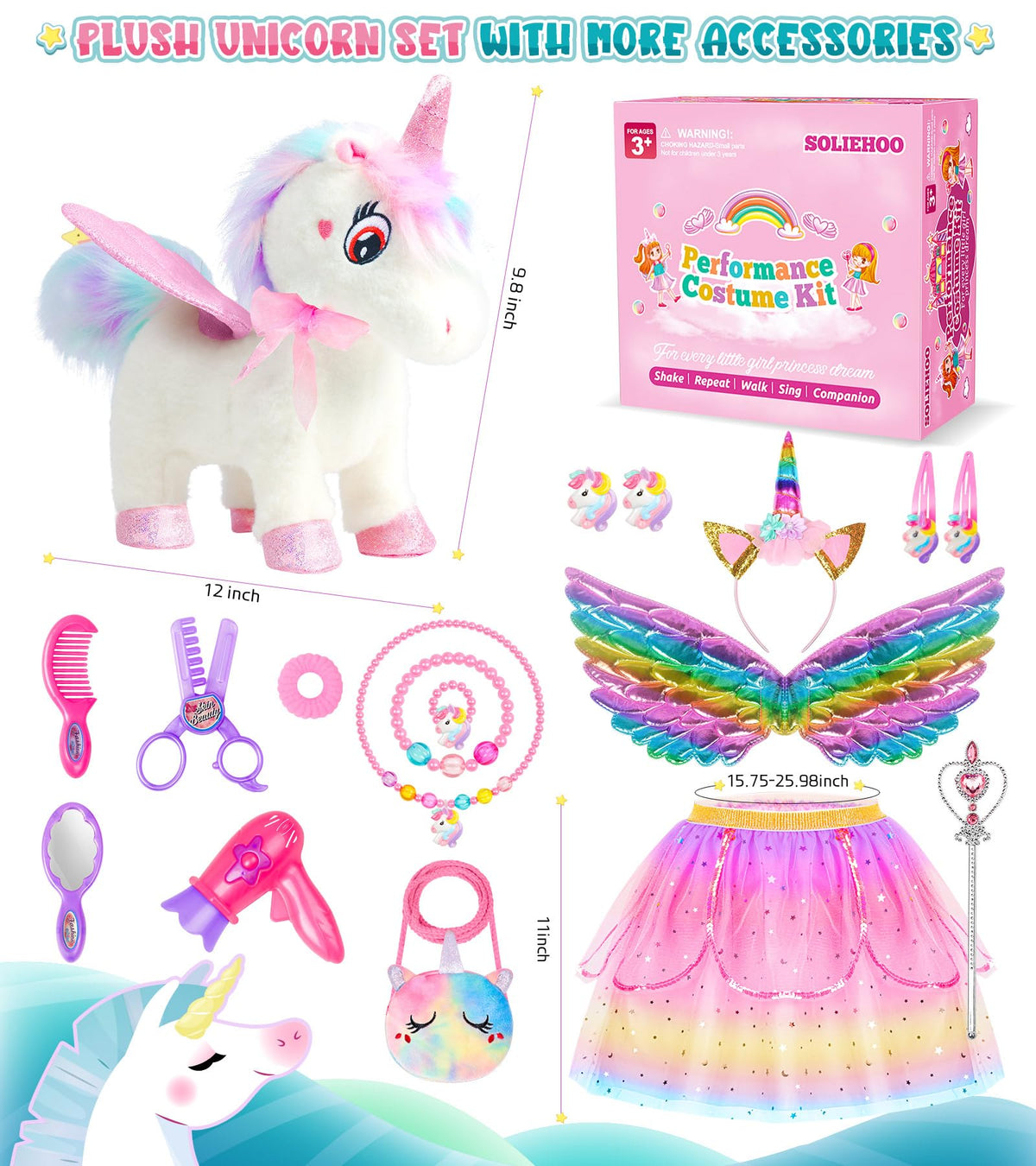 Child playing with remote controlled Soliehoo plush unicorn