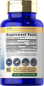 Carlyle N-Acetyl Cysteine 1000mg supplement supplement facts label