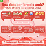 Nextdia gut repair gummies showing peach flavor and texture