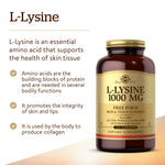 Solgar L-Lysine 1000 mg nutritional facts label