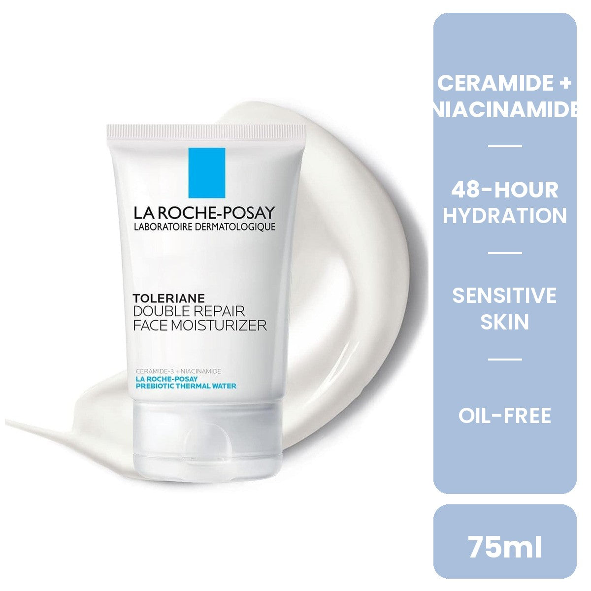 La Roche-Posay Toleriane Double Repair Face Moisturizer 75ml with ceramide and niacinamide 48-hour hydration