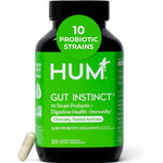 HUM Nutrition Gut Instinct daily probiotic 30 capsules front view showing packaging