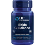 Life Extension Bifido GI Balance Probiotics front view showing 60 vegetarian capsules packaging