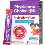Physician's Choice Kids Probiotic plus Prebiotic Fiber Packets front view showing 24 stick packs packaging.