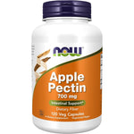 NOW Foods Apple Pectin 700 Milligrams 120 vegetable capsules front bottle view for digestive health.