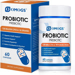 OMOGS Probiotics 120 Billion CFUs 60 Capsules front bottle view for daily gut health management