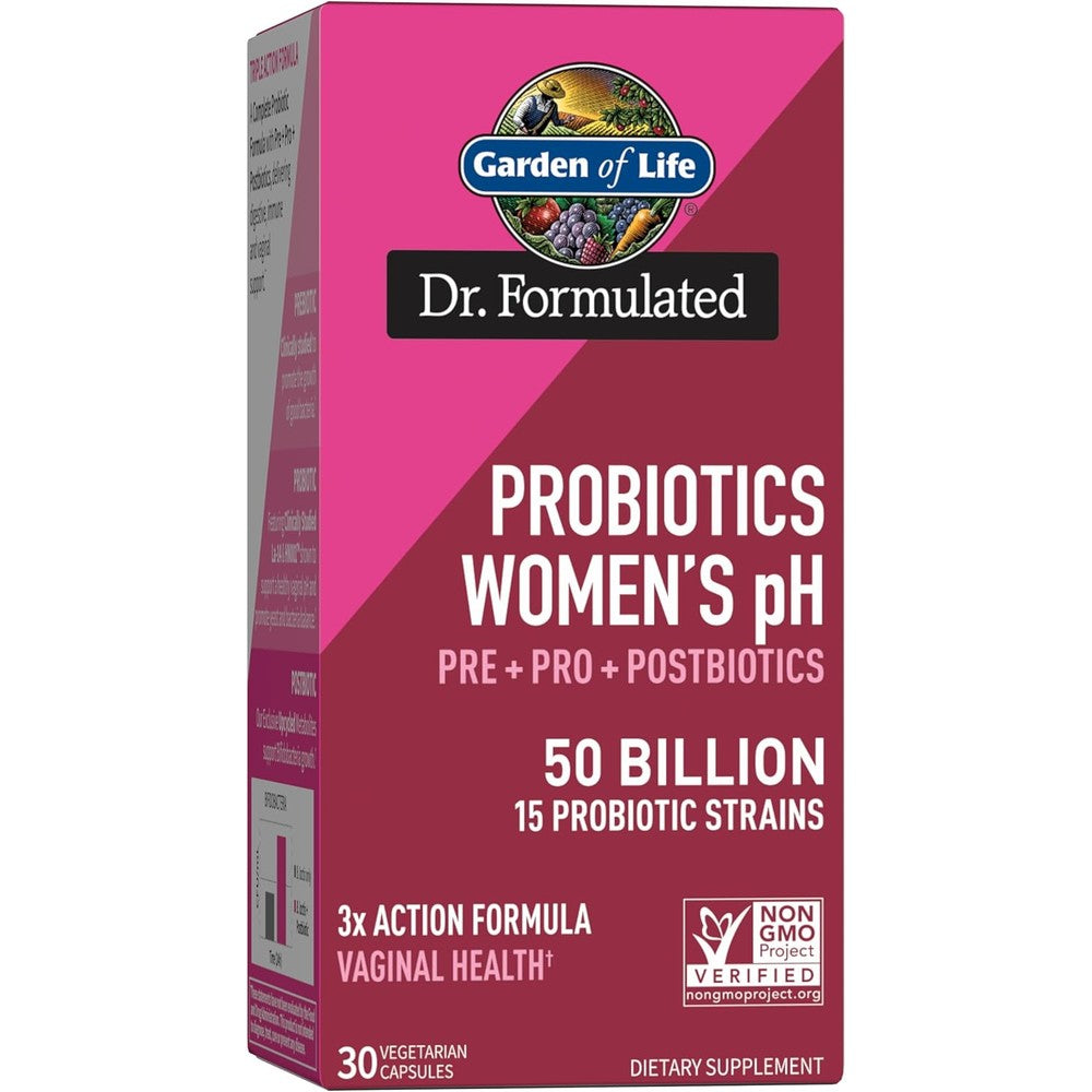 Garden of Life Dr Formulated Womens Probiotic 30 capsules bottle front view showing 50 billion CFU details