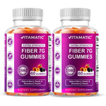 Vitamatic Prebiotic Fiber Gummies 2 pack front view for digestive health