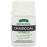 Bragg Activated Charcoal 300mg 100 tablets front view bottle for digestive relief